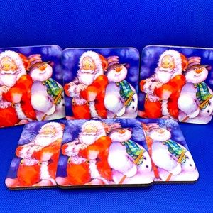 Set of 6 Santa Coasters